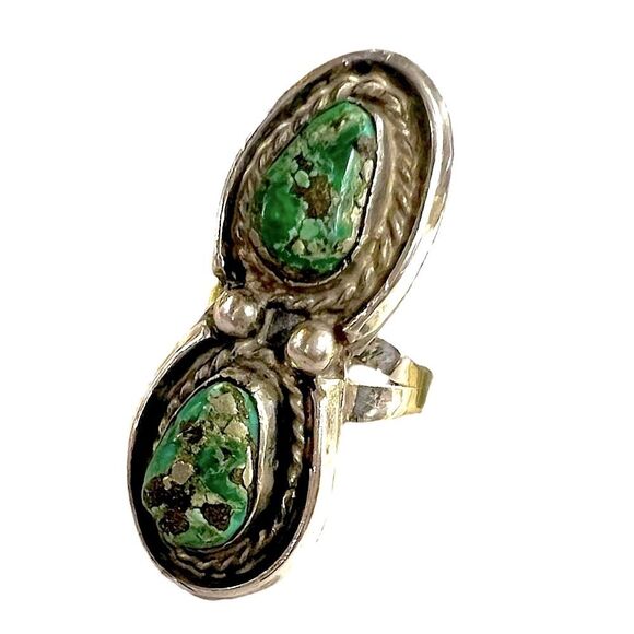 Vintage Navajo Sterling Silver Ring with Rare Royston Turquoise – Size 5.5 - Picture 7 of 7